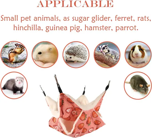 Vista 4 de LEFTSTARER Hamaca colgante para animales pequeños para mascotas, hurón, litera, jaula de juguete para hámster, rata, planeador de azúcar, loro