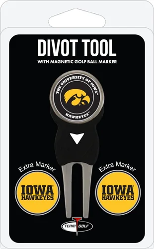 Vista 33 de Team Golf NCAA Unisex-Adult Team Golf NCAA Divot Tool with 3 Golf Ball Markers Pack, Markers are Removable Magnetic Double-Sided Enamel