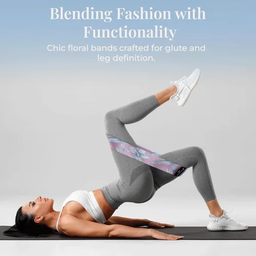 Vista 5 de Fabric Resistance Bands for Women – Non-Slip Fitness Tool for Glutes, Legs & Full-Body Training – Ideal for Toning & Recovery – Includes Workout