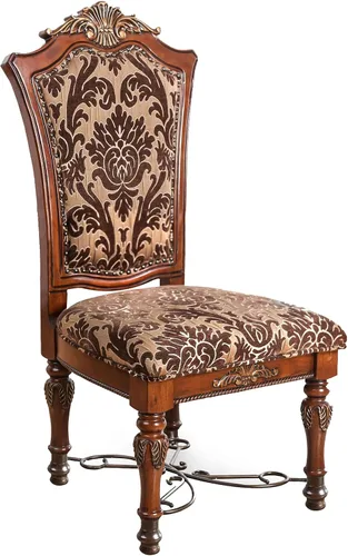 Vista 5 de Furniture of America Eleanora - Silla auxiliar de comedor de madera en color cereza marrón (juego de 2)