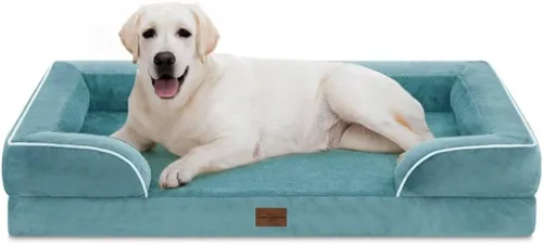 Vista 106 de Comfort Expression Cama ortopédica para perros extra grandes de 45 x 35 pulgadas, cama para mascotas XL de espuma tipo caja de huevos impermeable