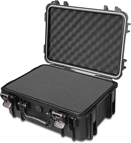 Funda rígida impermeable con inserto de espuma personalizable para bricolaje, 19 x 14 x 8 pulgadas