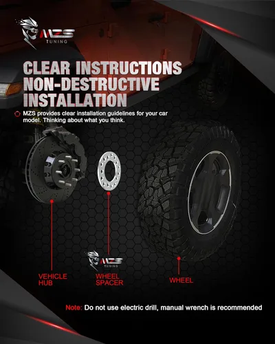 Vista 6 de MZS Espaciadores de rueda de 5 x 114.3, 1/4" 6mm de grosor, 5 x 4.5, 5 x 115 - Paso de rosca M14x1.5 1/2" Compatible con Wrangler TJ