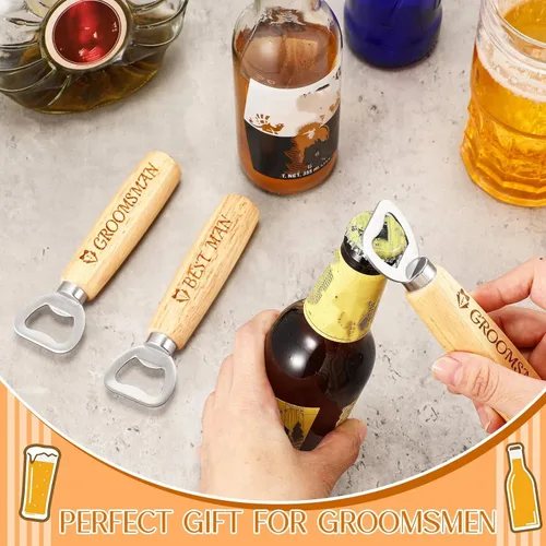 Vista 7 de Patelai Abrebotellas de madera, regalos para padrinos de boda, abrelatas de madera, regalos de boda, propuesta, regalo de despedida de soltero