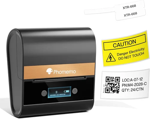 Phomemo Impresora térmica de etiquetas: impresora Bluetooth portátil M260+, máquina de etiquetado de cables y cables con papel blanco de 1.57 x 1.18