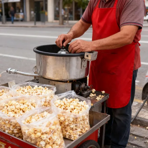 Vista 2 de Olla de palomitas de maíz de acero inoxidable de gran capacidad, compatible con gas y electricidad, portátil para el hogar