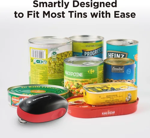 Vista 6 de Kitchen Mama Abrelatas eléctrico para llevar: un toque, parada automática, borde liso, elevación de tapa, seguridad, automático, magnético