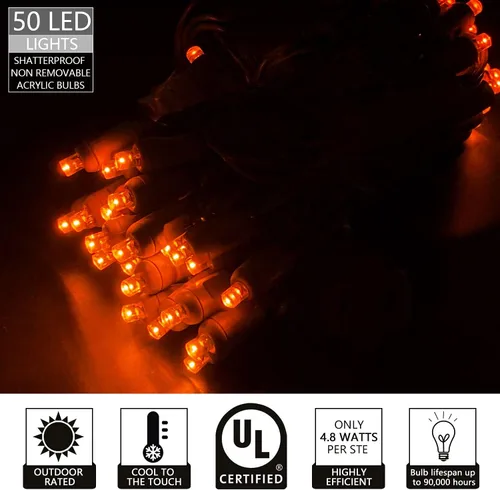 Vista 3 de Mini luces LED de Navidad de 0.197 in, tira de luces LED para decoración de árboles de Navidad en exteriores e interiores, grado comercial, cable