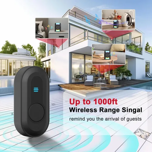 Vista 6 de CallToU Timbre Inalámbrico para Personas con Discapacidad Auditiva 1000ft Timbres Inalámbricos para el Hogar Impermeables Portátiles para Alertar a