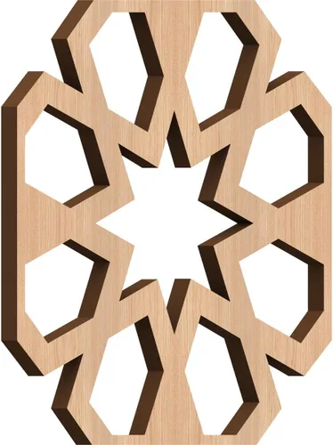 Vista 42 de 23 3/8"W x 23 3/8"H x 1/4"T Large Jackson Decorative Fretwork Wood Wall Panels, Cherry