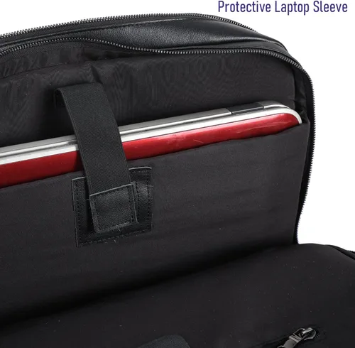 Vista 8 de STAR VISTA Scala Pro Business - Maletín de cuero de grano completo, compartimentos triples, cremalleras YKK, herrajes de latón