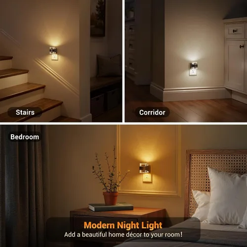 Vista 8 de JandCase Motion Sensor Night Light, Bubble Night Lights Plug into Wall