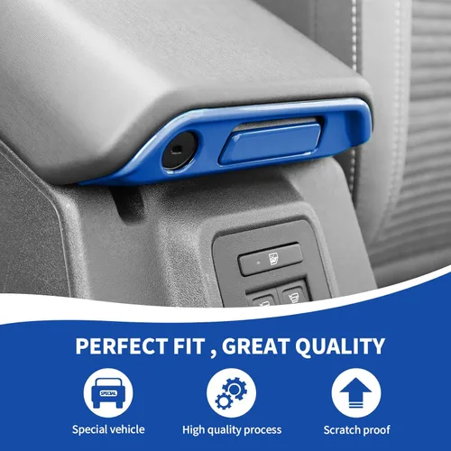Vista 4 de RAZPOY Cubierta de Moldura de Interruptor de Caja de Reposabrazos Compatible con Accesorios Interiores Ford Bronco 2021-2023, Azul