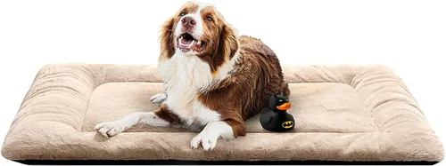 Vista 26 de Alfombrilla de cama para jaula de perro para perros extra pequeños. Cama de jaula de perro ultra suave. Alfombrilla de perrera lavable y Rosa