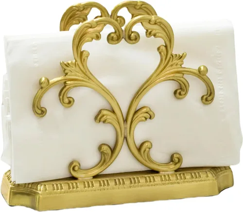 Vista 9 de 1 servilletero dorado y 50 servilletas de papel de hortensia, servilletero de latón, combinación clásica y a juego, decoración moderna de mesa