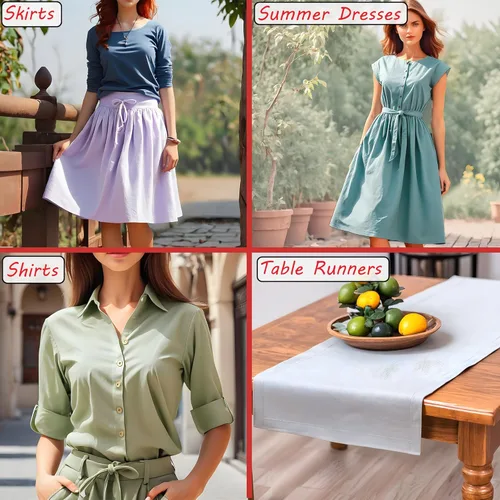 Vista 5 de Barcelonetta Tela de polialgodón para coser Tela de paño por yarda Rollo de 60" de ancho Ligera, transpirable Forro, textil