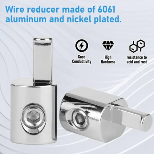 Vista 4 de Terminal de amplificador de audio para automóvil reductor de cable de alimentación de calibre 1/0 a 4 pines de calibre 4 AWG