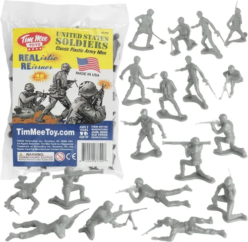 Vista 15 de TimMee Soldados de plástico del ejército - 48 figuras de juguete de soldados negros - Fabricado en EE. UU