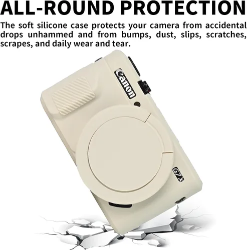 Vista 3 de Easy Hood G7X Mark II - Funda protectora para cámara digital Canon Powershot G7X Mark II, funda extraíble de silicona, funda suave para cámara, piel