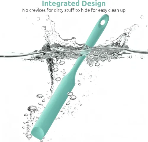 Vista 9 de U-Taste Espátula de silicona para frasco de masa madre: esparcidor de mermelada largo y delgado de grado alimentario, palo de agitación resistente