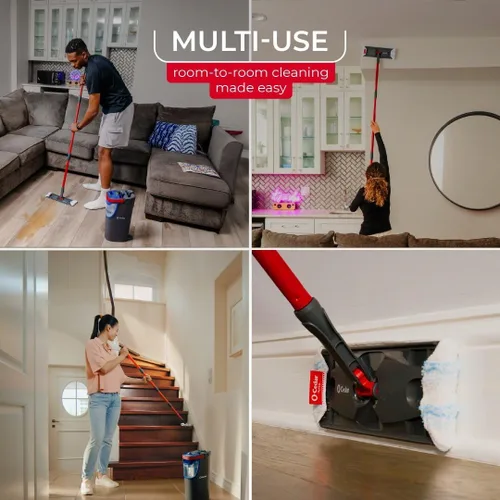 Vista 5 de O-Cedar Almohadillas de trapeador genuinas H2prO (paquete de 3) Lavable a máquina Reutilizable Repuestos de cabezal de trapeador de microfibra