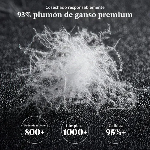 Vista 3 de Puredown® Edredón de plumón de ganso tamaño Twin 800 de poder de relleno, 100% algodón para todas las estaciones, inserto de edredón de 700 hilos