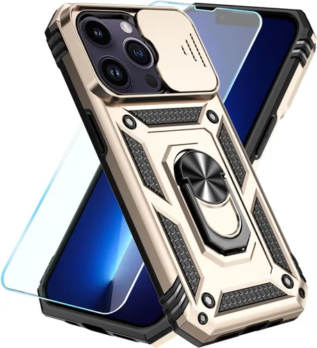 Vista 37 de SunStory Funda compatible con iPhone 12/12 Pro con protector de pantalla HD, cubierta de cámara deslizante y soporte de anillo giratorio