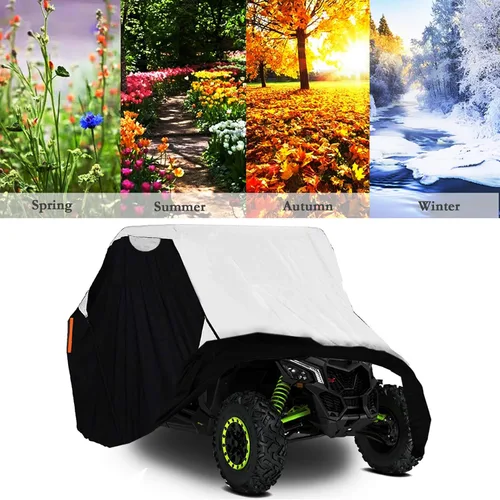 Vista 4 de Funda UTV con tela Oxford 420D resistente, cubierta UTV lateral a lado, protege de la lluvia, el granizo, las hojas y los rayos UV, XL 134 x 70 x 75