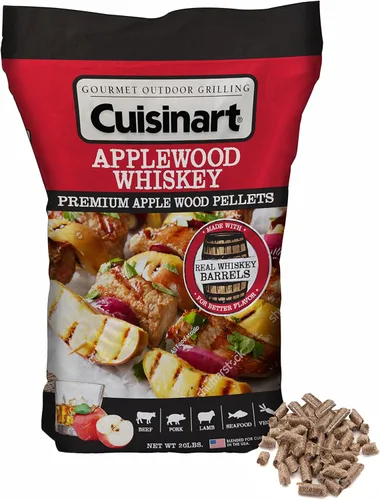 Cuisinart Pellets Premium de Madera de Manzano con Whiskey para BBQ Ahumado - Bolsa de 20 lb