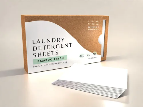 Vista 8 de Hojas de detergente para ropa sin líquido (60 hojas) - Aroma fresco de bambú - Ecológico, 100% libre de plástico, biodegradable, hipoalergénico