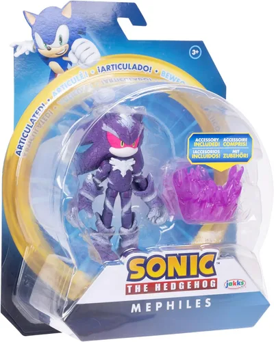 Vista 7 de Sonic the Hedgehog Figura de acción de Mephiles the Dark de 4 pulgadas con accesorio de base de niebla morada. A partir de 3 años