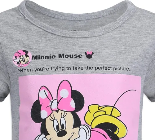 Vista 4 de Disney Minnie Mouse - Conjunto de camiseta y pantalón corto para niñas pequeñas - Rosa/Gris