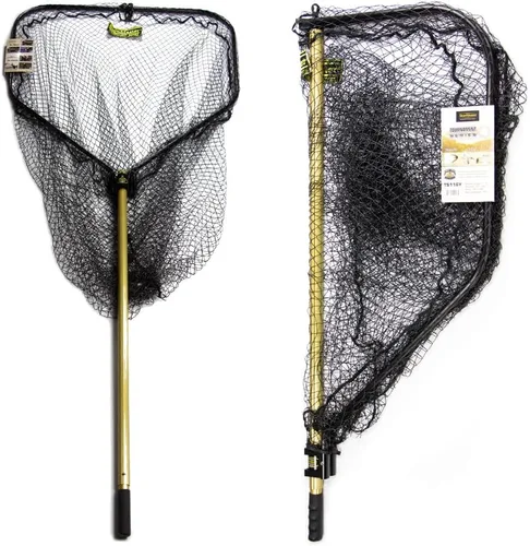 TS116Y Torneo Series Precision Muskie Landing Net - Aro de 36 x 38 pulgadas, longitud 116 pulgadas, oro/negro