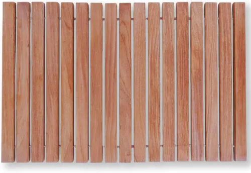 Vista 11 de Nordic Teak - Tapete de Cuerda de Madera de Teca 100% Maciza - Para Uso Interior y Exterior - Plataforma de Madera Antideslizante para Sauna Acabado