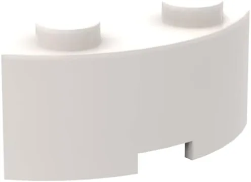 Vista 3 de Bloque clásico de ladrillos a granel, ladrillo curvado, esquina redonda, macarrones de 2 x 2 con muesca de perno, 100 piezas de ladrillo de Amarillo