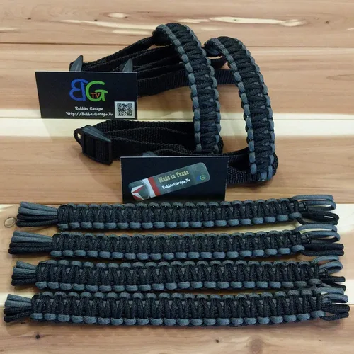 Vista 4 de BubbasGarageTv - Reversible Paracord Grab Handles for Jeep Wrangler - Charcoal Grey & Black - Pick Your Pairs