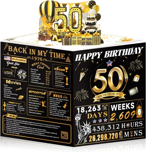 Vista 44 de Tarjetas de cumpleaños 90 para mujeres y hombres, ideas de regalo de cumpleaños 3D emergentes para abuela, mamá, papá, divertidas decoraciones