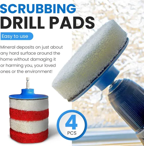Vista 3 de Removedor de manchas de agua, además de cepillos y almohadillas de taladro, kit de limpieza profunda para el hogar para cocina y baño, limpiar