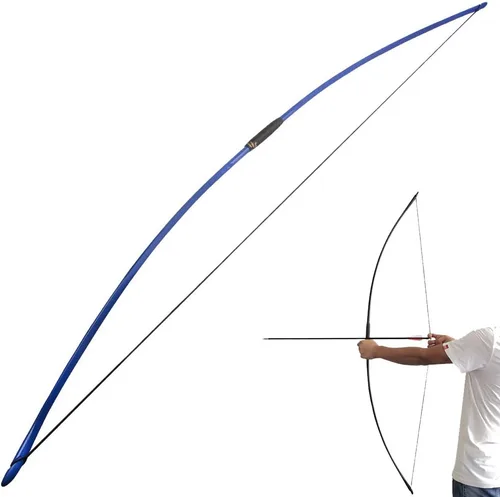 Arco Largo Tradicional de Tiro con Arco de 67 Pulgadas 25-120lbs Arco Recurvo de Caza Arco Largo Inglés para Mano Derecha Mano Izquierda Adulto
