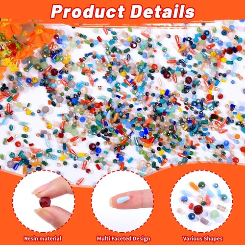 Vista 3 de Variadas Cuentas de Cristal de Vidrio para Hacer Joyería, Trabajo de Lámpara DIY, Cuentas Espaciadoras de Vidrio, Cuentas de Cristal