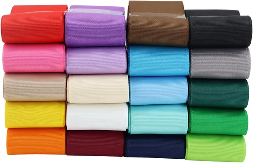 Cinta de grogrén de 1-1/2 pulgadas de color sólido, 20 colores*2 yardas cada una, total 40 yardas por paquete, surtido de 20 colores de cinta