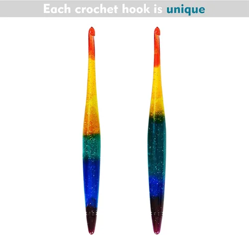 Vista 3 de Ommi - Ganchos de ganchillo con mango ergonómico, gancho de ganchillo hecho a mano de 7 pulgadas, aguja de tejer, tejido de hilo para manualidades