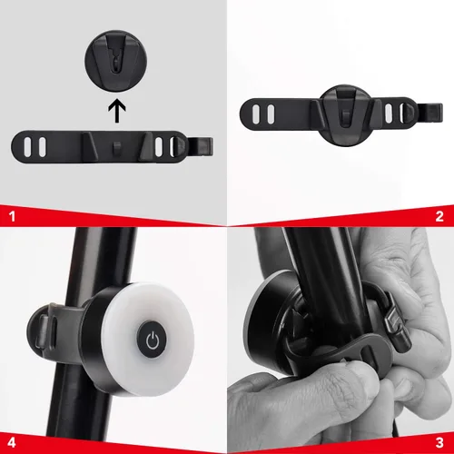 Vista 6 de Daffodil LEC500 - Luz trasera LED recargable por USB, linterna de seguridad de ciclismo brillante, 5 modos de iluminación, luz impermeable