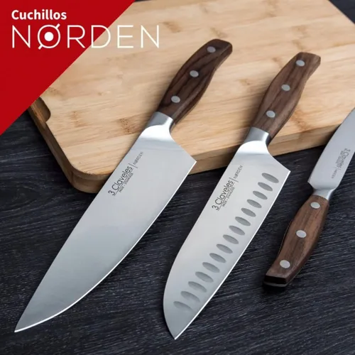 Vista 7 de 3 CLAVELES Cuchillo Forjado Cocina Diámetro 13 cm - 5" E 3C