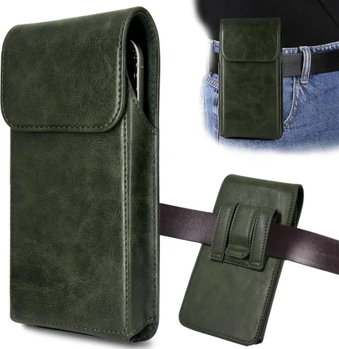 Vista 8 de Funda con clip para cinturón para iPhone 17, 17 Pro, 16, 16 Pro, 15, 15 Pro, 14, 14 Pro, 13, 13 Pro, 12, Galaxy S25, S24, S23, Funda de cuero