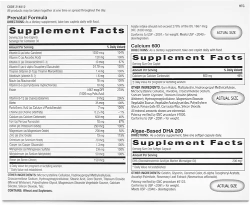 Vista 2 de GNC Programa prenatal para mujeres, sistema de suplementos diarios, apoya el desarrollo saludable de tu bebé con zinc y hierro para necesidades