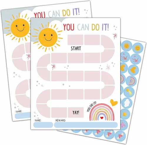 Vista 15 de Tabla de recompensas temáticas de construcción, 10 tablas de comportamiento para niños con 216 calcomanías redondas, tabla de responsabilidad