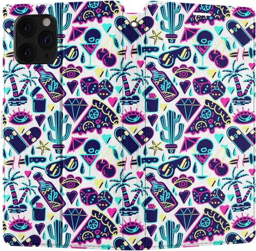 Vista 13 de Funda tipo cartera de repuesto para Apple iPhone 12 Mini 11 Pro Max Xr Xs 10 X 8 Plus 7 6S SE Flip Card Holder Cool Hippie Crazy Cover Magnetic PU