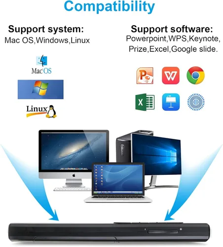 Vista 4 de (2 Unidades) Presentador Inalámbrico Remoto, Clicker de Presentación con Hiperenlace y Control de Volumen Remoto PowerPoint Clicker de Presentación