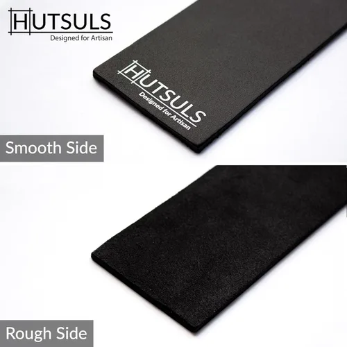 Vista 3 de Hutsuls Strop de cuero negro con compuesto - Obtenga bordes de navaja con kit de pasado, compuesto de pulido verde y strop de cuero de dos lados